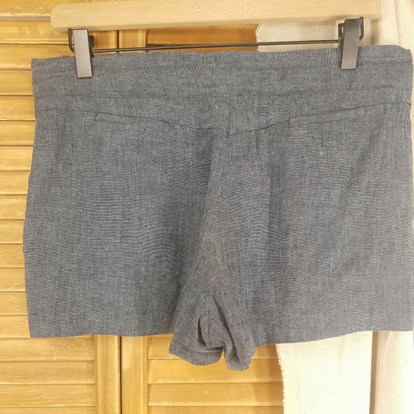 BCBGMaxAzria Women's Gray Linen Dress Casual Pleated Front Shorts - Picture 9 of 11